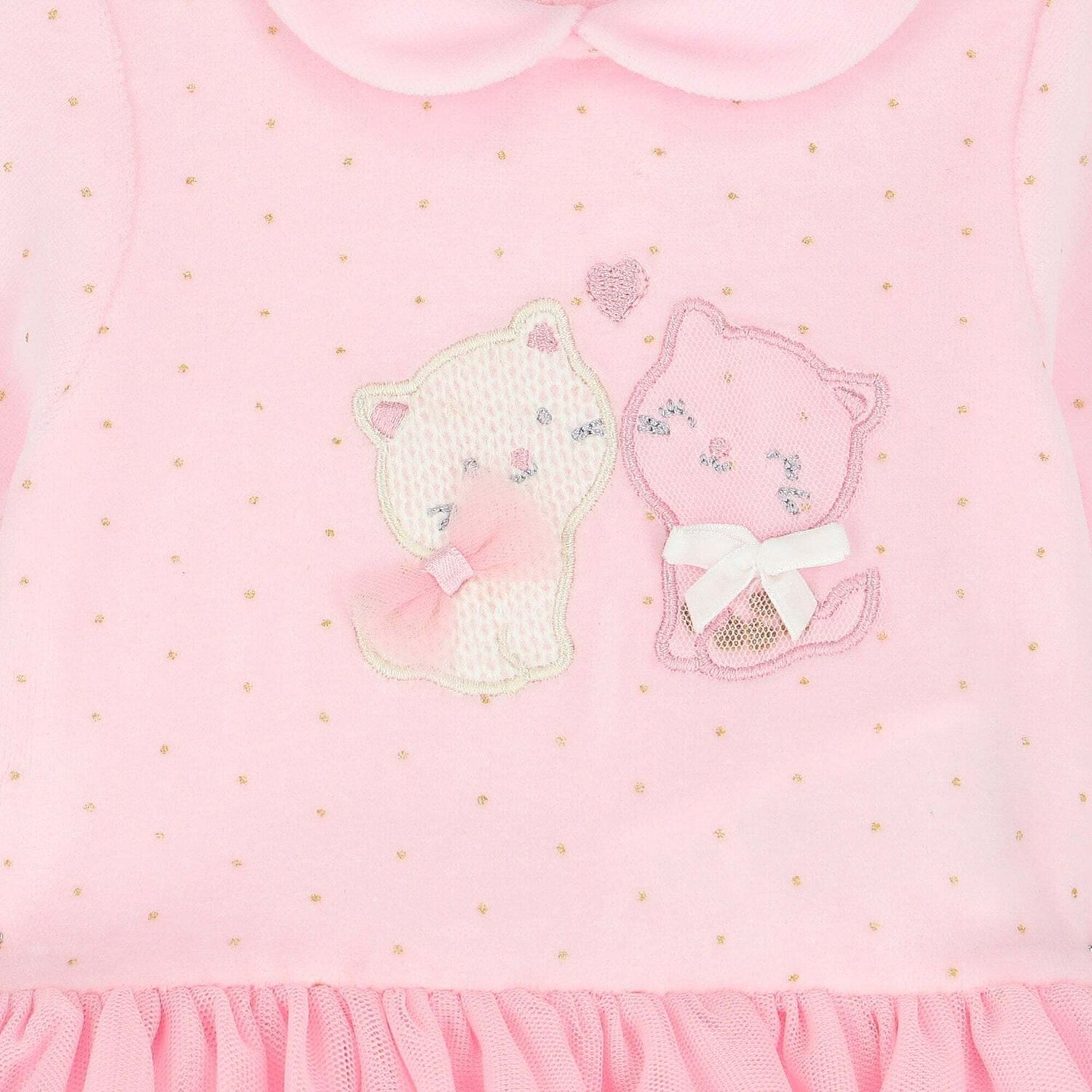 Baby Girls Pink Cat Dress, 1, hi-res