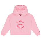 Girls Pink Logo Hooded Top, 1, hi-res