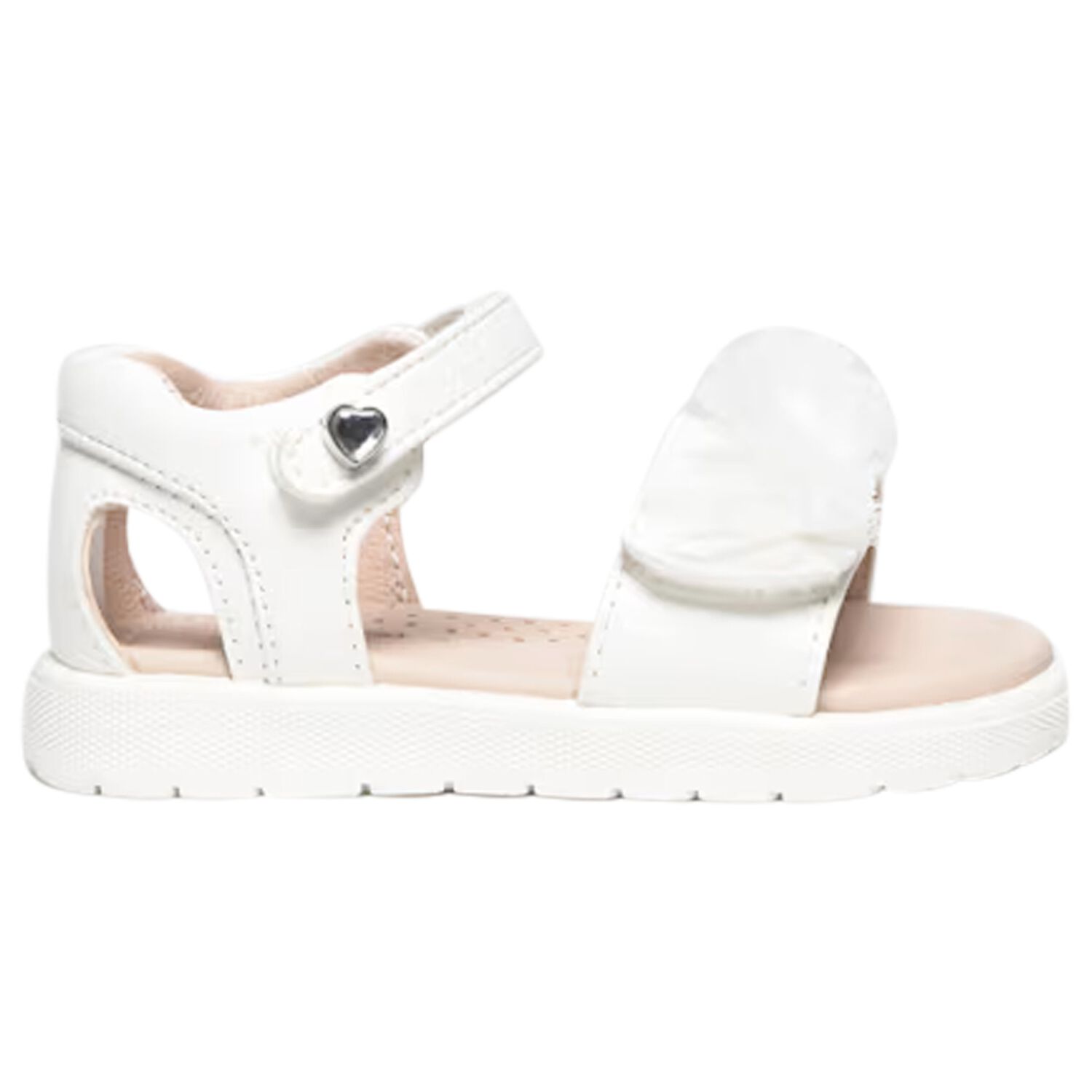 Younger Girls White Logo Sandals, 2, hi-res