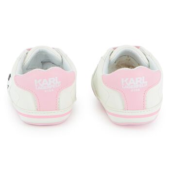Baby White & Pink Choupette Pre Walker Shoes