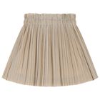 Girls Gold Pleated Skirt Set, 1, hi-res