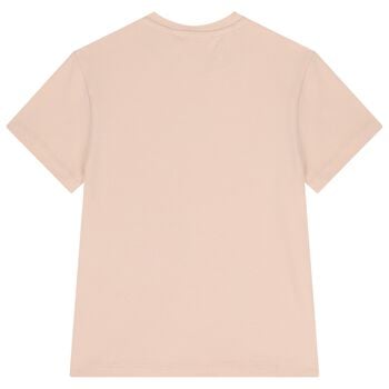 تيشيرت للبنات باللون وردي بشعار