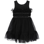 Girls Black Tulle Dress, 1, hi-res