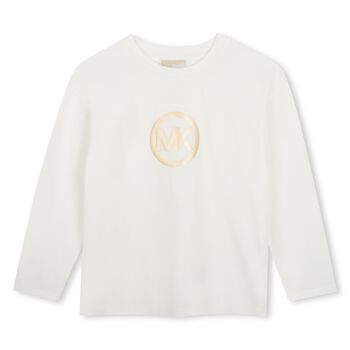 Girls Ivory Logo Long Sleeve Top