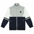 Boys Grey & Navy Blue Logo Sweatshirt, 1, hi-res