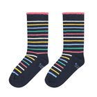 Girls Navy Blue & Pink Socks ( 3-Pack ), 1, hi-res