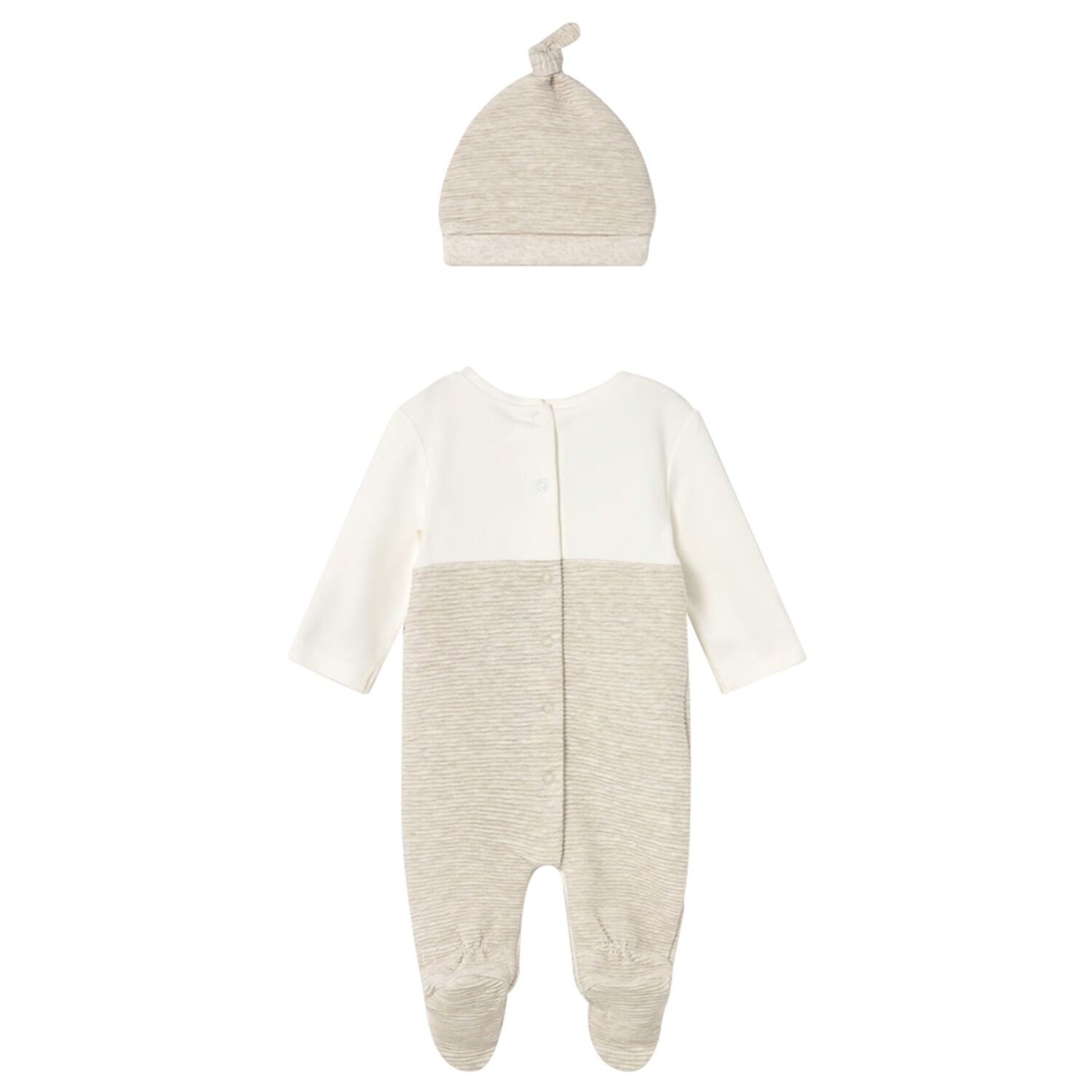 Ivory & Beige Babygrow Set, 1, hi-res