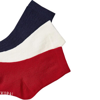 Baby Boys Navy, White & Red Socks ( 3-Pack )