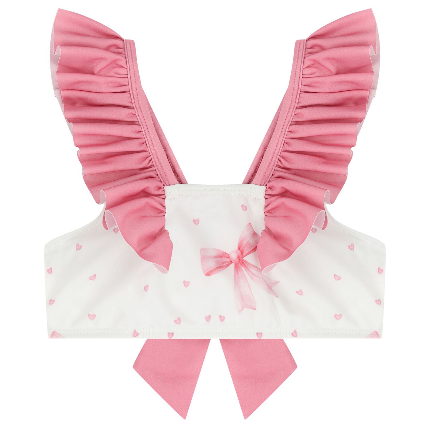 Girls White & Pink Bow Bikini, 1, hi-res