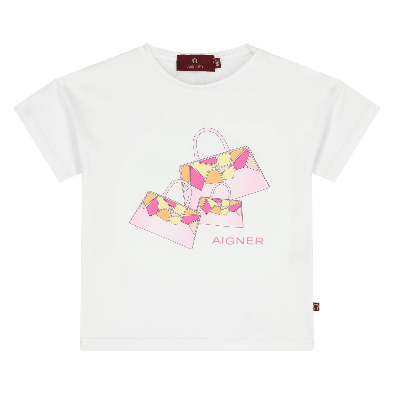 Younger Girls White Bag Logo T-Shirt, 1, hi-res image number null