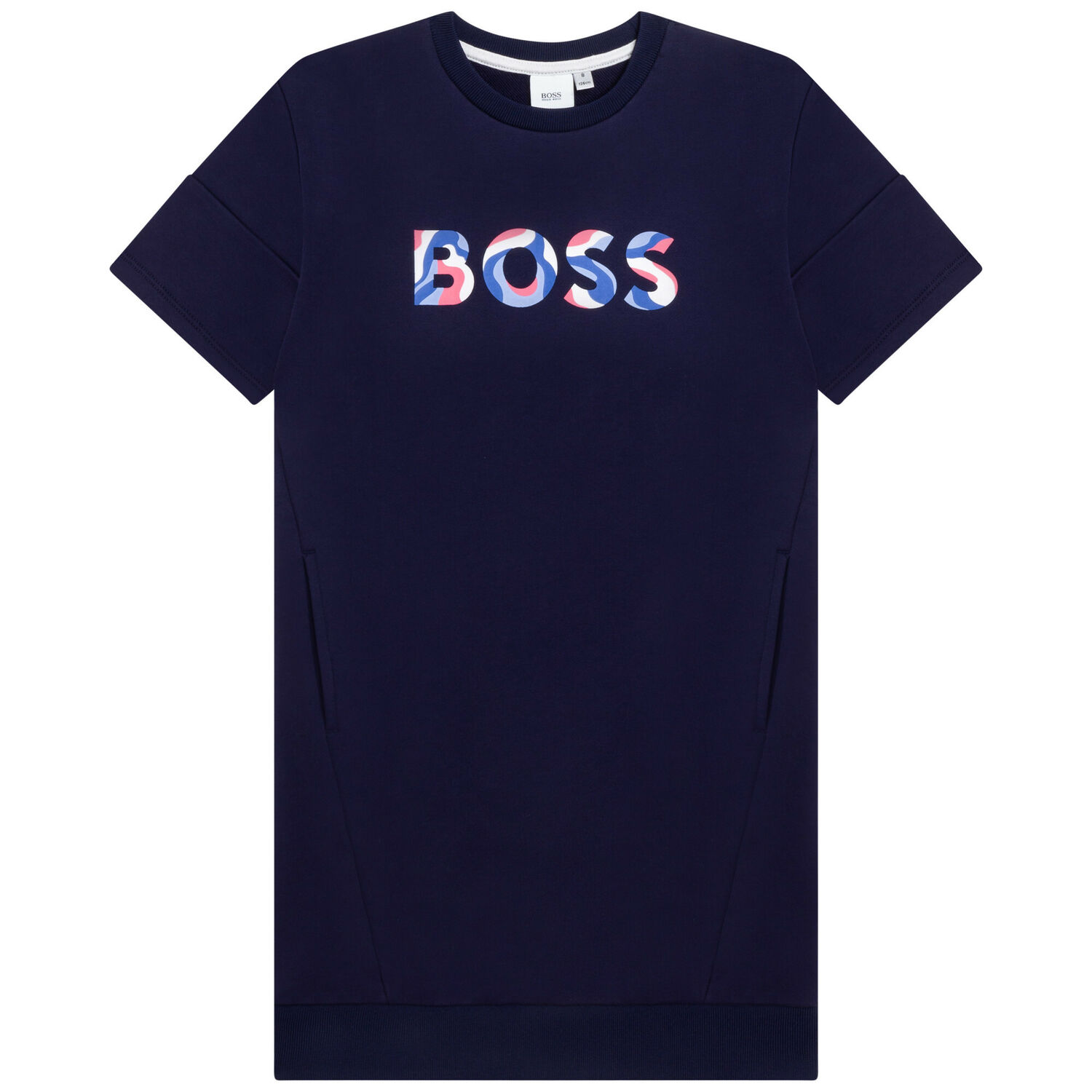 فستان بالشعار باللون الكحلي, 1, hi-res image number null