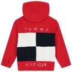 Boys Red Logo Zip Up Top, 1, hi-res