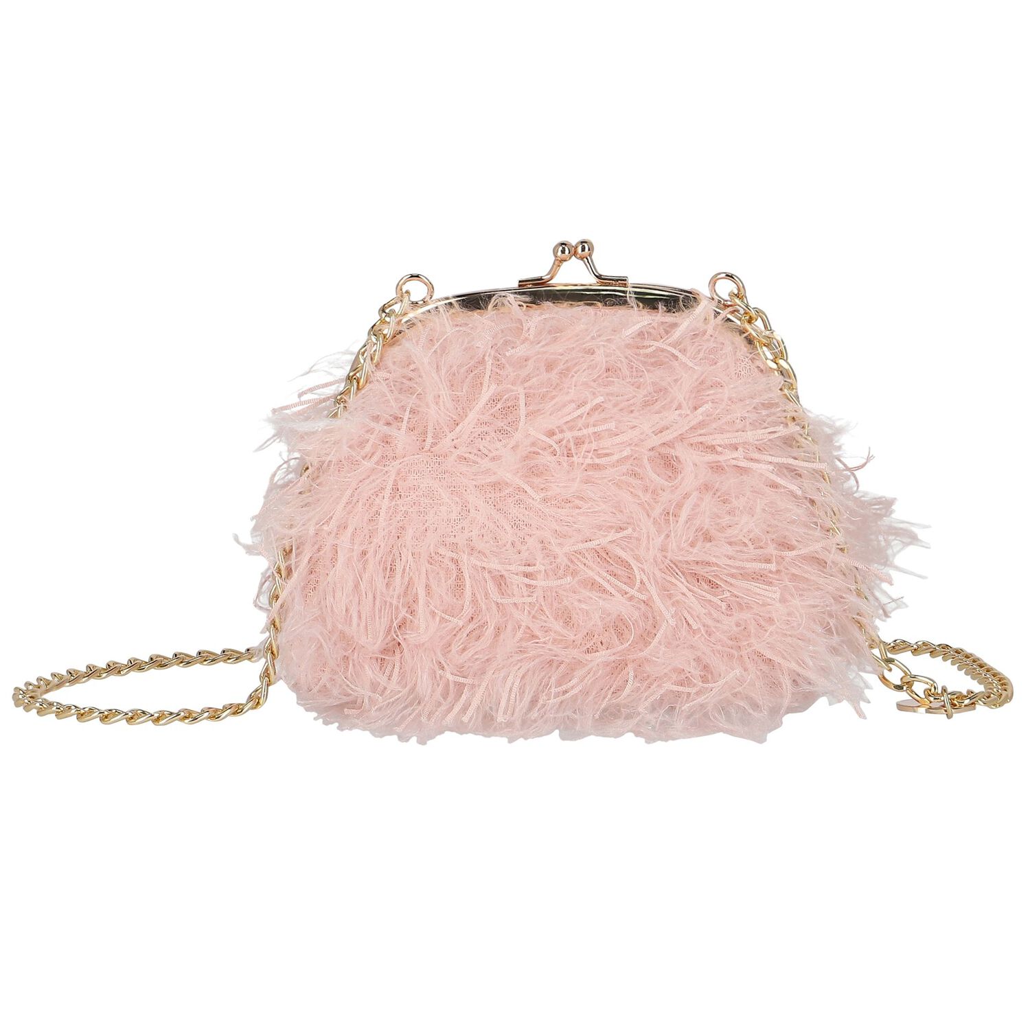 Girls Pink Fringe Handbag, 1, hi-res