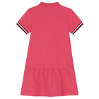 Girls Pink Logo Polo Shirt Dress, 1, hi-res