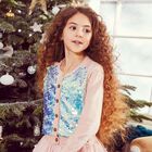 جاكيت كارديغان وردي للبنات, 1, hi-res