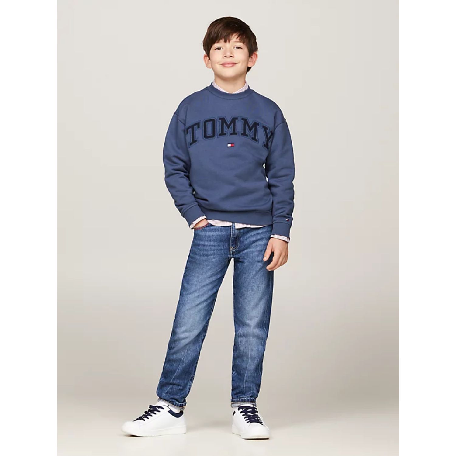 Boys Blue Logo Denim Jeans, 1, hi-res image number null