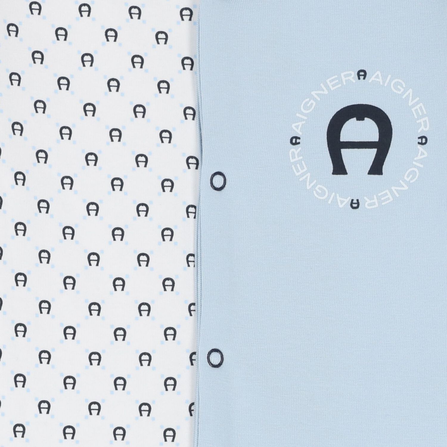 Baby Boys White & Blue Logo Babygrow, 2, hi-res