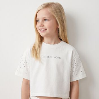 Girls White Logo T-Shirt