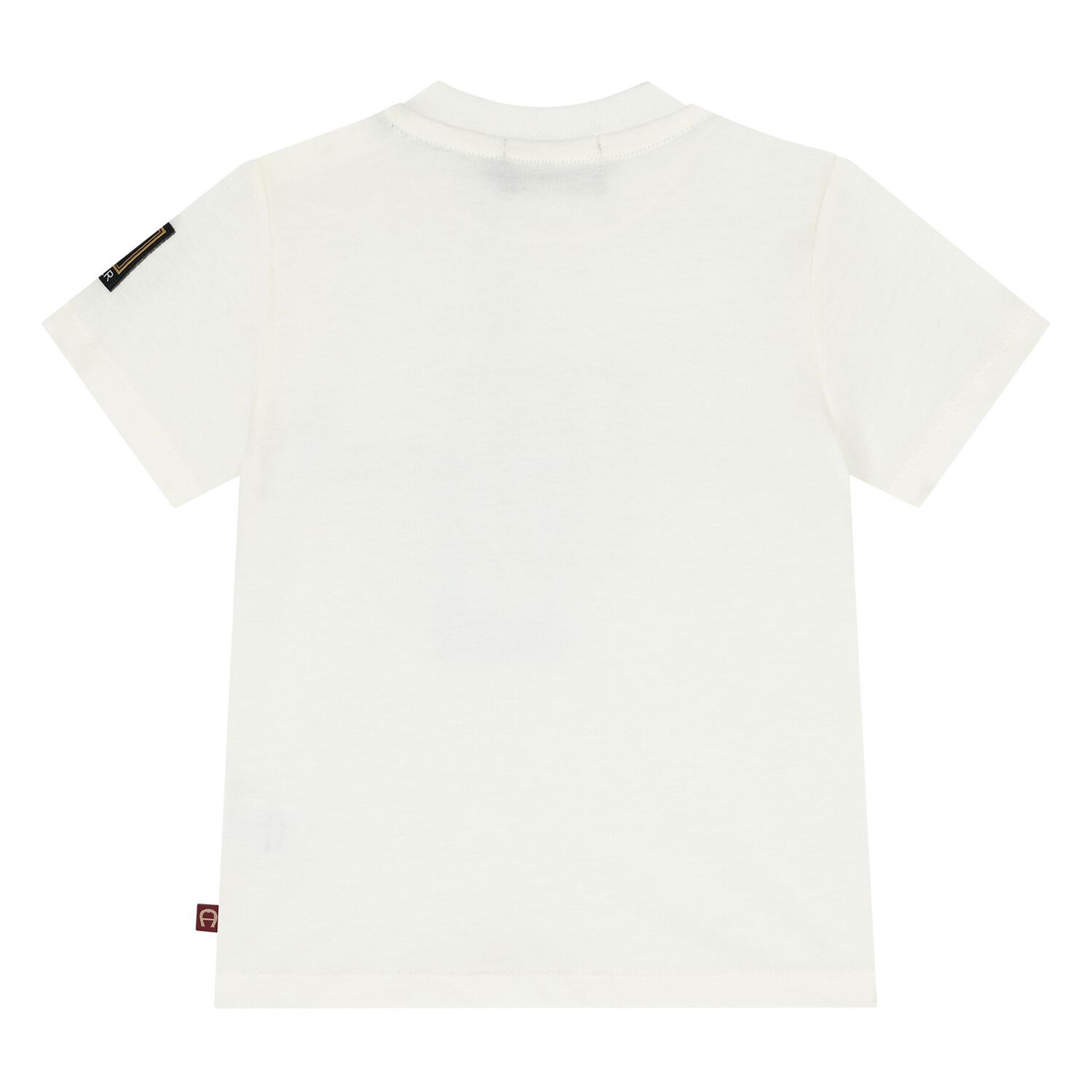 Younger Boys Ivory & Gold Logo T-Shirt, 1, hi-res