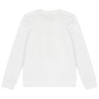 سويت شيرت بنات بشعار تيدى بير باللون الابيض , 1, hi-res