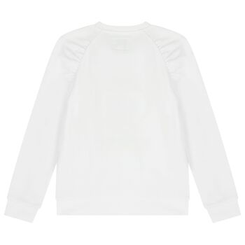 سويت شيرت بنات بشعار تيدى بير باللون الابيض 