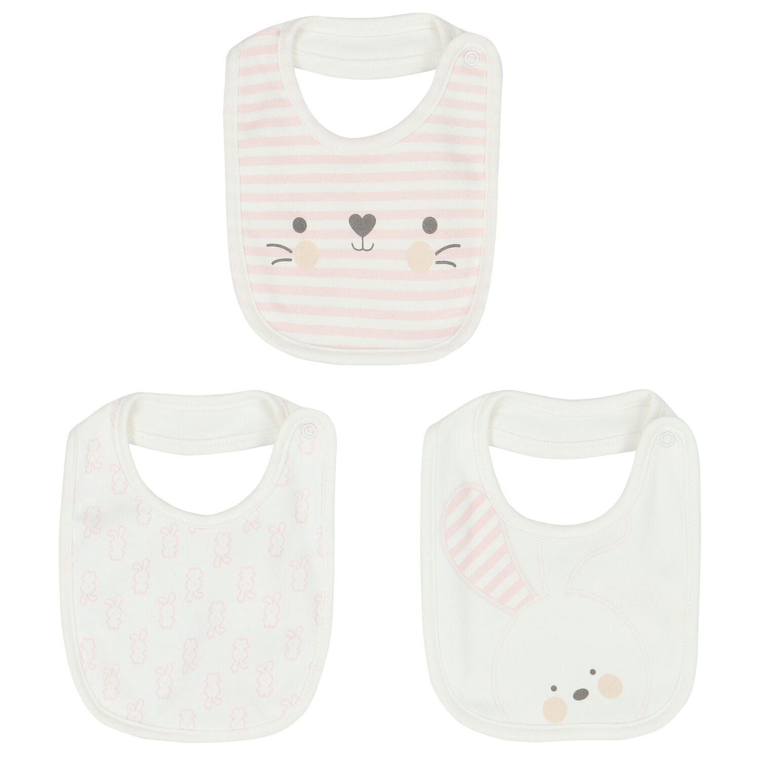 مرايل باللون العاجى والوردى للبنات (3 قطع), 1, hi-res