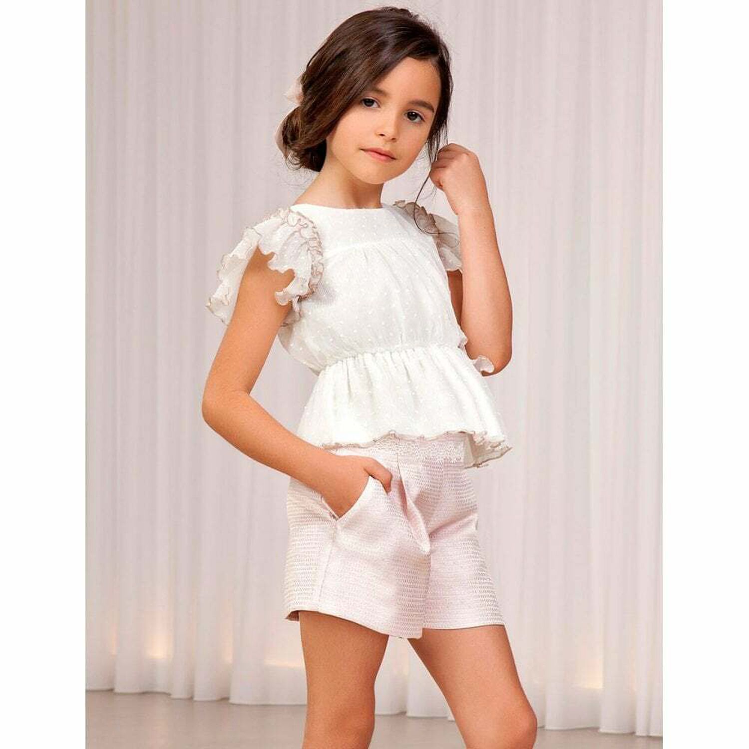 Girls Pink Shimmer Shorts, 1, hi-res image number null