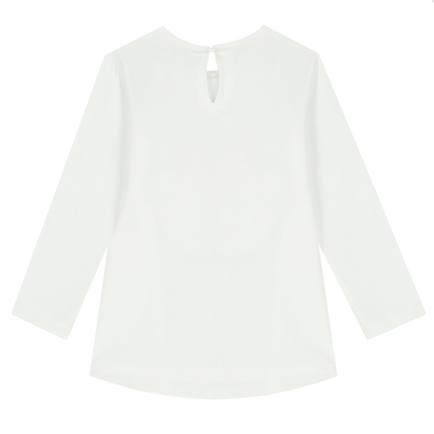 توب بأكمام باللون العاجي للبنات, 1, hi-res image number null