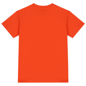 تيشيرت بالشعار باللون البرتقالي للأولاد