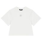 Girls White Logo T-Shirt, 1, hi-res