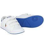 Boys White Logo Trainers, 1, hi-res