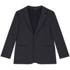 Boys Navy Blue Blazer, 1, hi-res