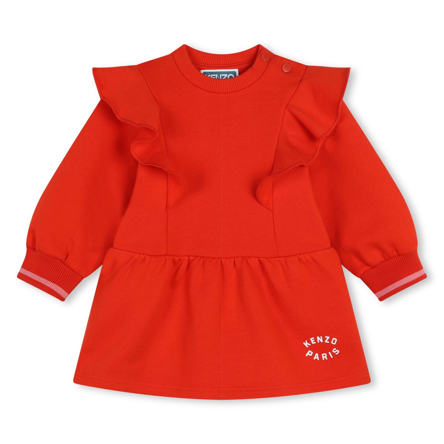 Younger Girls Red Logo Sweatshirt Dress, 1, hi-res