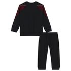 Boys Black Logo Spidersman Marvel Tracksuit, 1, hi-res