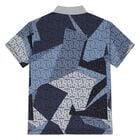 Boys Grey & Blue Logo Polo Shirt, 1, hi-res