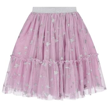 Girls Pink Tulle Stars Skirt