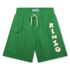 Boys Green Logo Swim Shorts, 1, hi-res