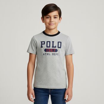 Boys Grey Logo T-Shirt