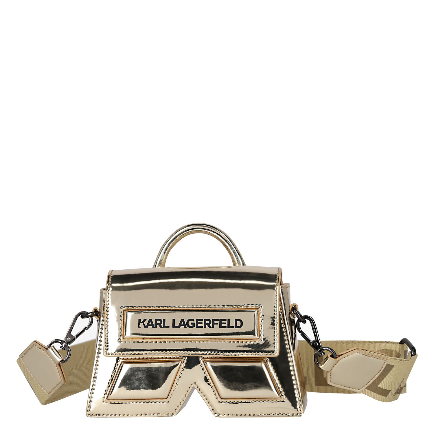 حقيبة يد للبنات بالشعار باللون الذهبي, 2, hi-res image number null