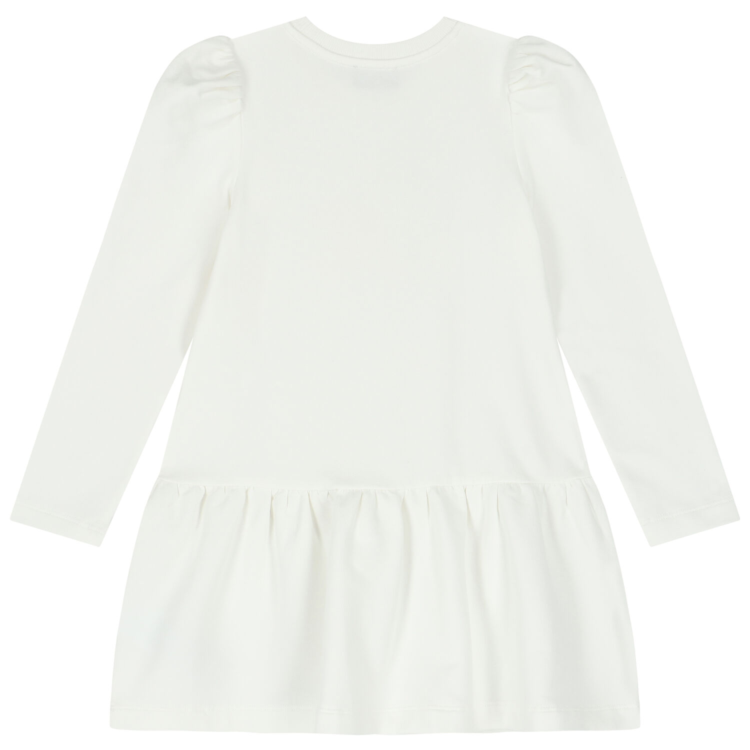 Girls Ivory Teddy Bear Logo Dress, 4, hi-res