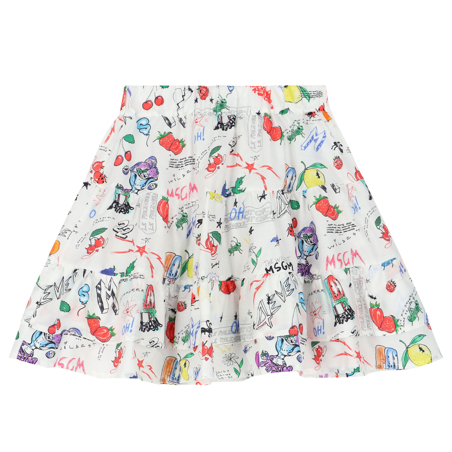 Girls White Logo Skirt, 1, hi-res