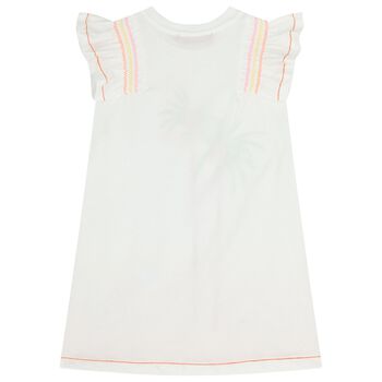 Girls White & Orange Palm Tree Dress