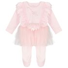 Baby Girls Pink Swan Tutu Babygrow, 1, hi-res