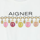 تيشيرت بالشعار باللون الابيض للبنات, 1, hi-res