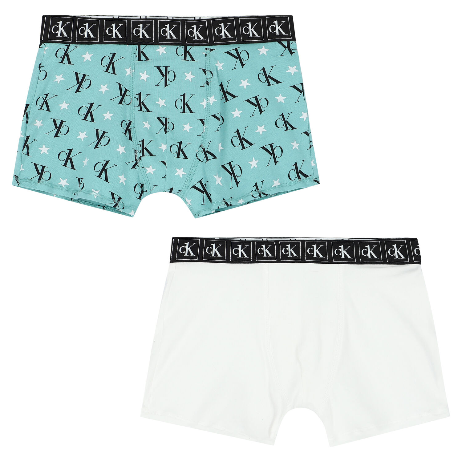 Boys White & Green Boxer Shorts (2-Pack), 2, hi-res