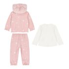 Baby Girls Pink & Ivory Bunny Tracksuit ( 3 Piece ), 1, hi-res