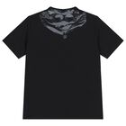 Boys Black Logo T-Shirt , 3, hi-res