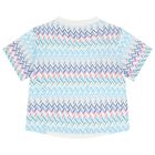 Girls White & Blue Logo Zig Zag T-Shirt, 1, hi-res