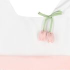 Girls White & Pink Floral Satin Dress, 1, hi-res