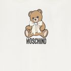 White Teddy Bear Logo Babygrow, 1, hi-res